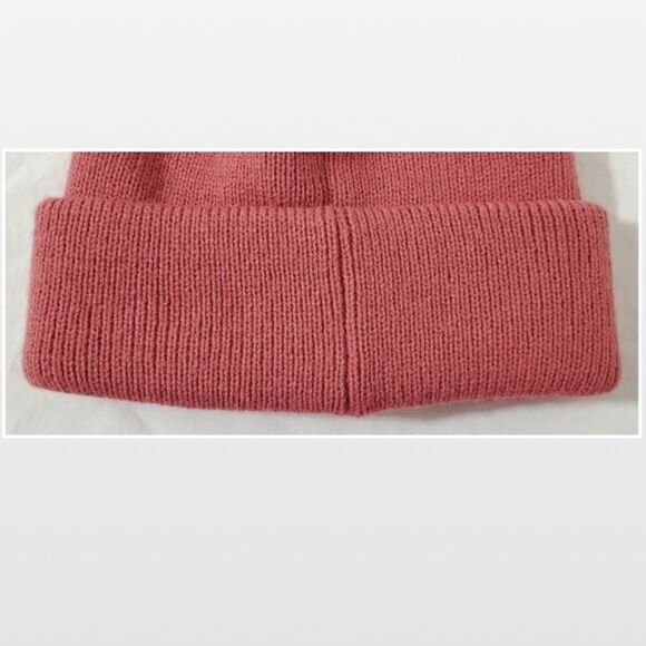 Adidas Beanie Hat Womens OS Knit Folded Cuff Pink Logo - Picture 10 of 16